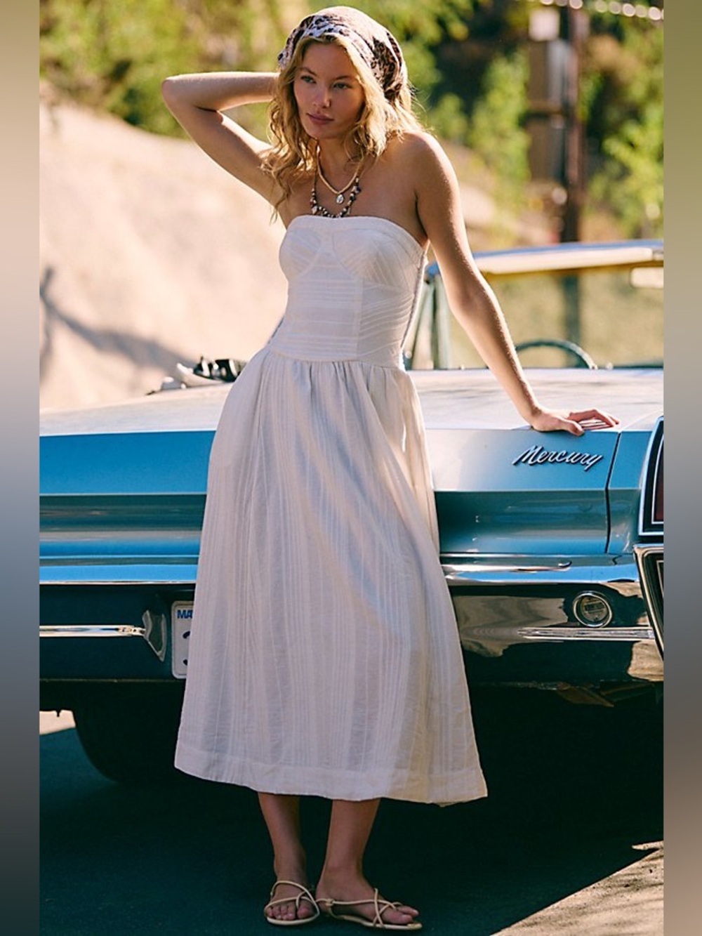 FREE PEOPLE | ✨NEW✨ Marbella Midi Dress in Cornflower Blue - Picture 7 of 7